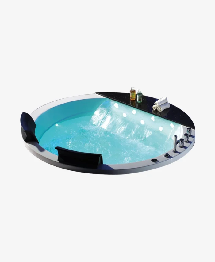 Wellness-focused Bille jacuzzi tub with sleek design and massage jets